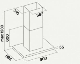 Вытяжка Фалмек Lumina 90 Glass Black island (NRS) фото 2 Вытяжка Falmec Lumina 90 Glass Black island (NRS) фото 2