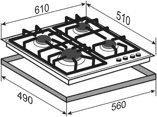 Газовая варочная панель Зигмунд Штайн G 19.6 B фото 4 Газовая варочная панель Zigmund Shtain G 19.6 B фото 4