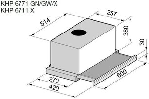 Встраиваемая вытяжка Кертинг KHP 6772 GN фото 4 Встраиваемая вытяжка Korting KHP 6772 GN фото 4
