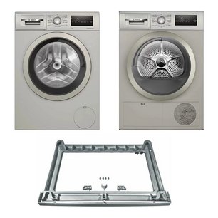 Bosch Serie 4 (стиральная машина WAN2420XME + сушильная машина WTN86202ME + монтажный элемент WTZ2041X) фото