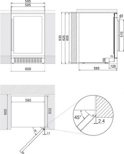 Встраиваемый винный шкаф Pando PVMB 60-46CRR фото 2