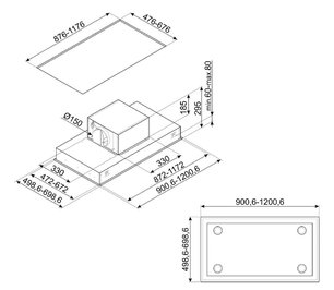 Встраиваемая вытяжка Смег KSCB120XE фото 3 Встраиваемая вытяжка Smeg KSCB120XE фото 3