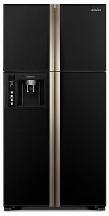 Холодильник Хитачи R-W722FPU1X GBK черное стекло фото Холодильник Hitachi R-W722FPU1X GBK черное стекло фото