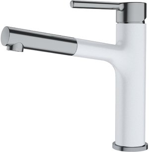 Смеситель Franke Centro с выдвижным шлангом оптика стали/белый Смеситель Franke Centro с выдвижным шлангом оптика стали/белый