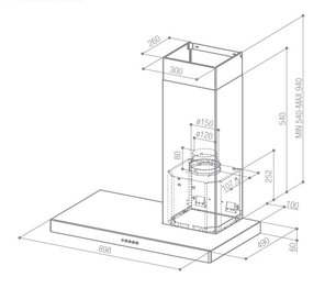 Вытяжка Фабер Stilo SX/SP A90, левая фото 3 Вытяжка Faber Stilo SX/SP A90, левая фото 3