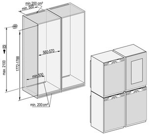 Встраиваемый холодильник Side-by-Side Liebherr SBSWdf 64I5 BioFresh NoFrost фото 3