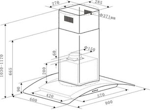 Кухонная вытяжка MAUNFELD Ancona PlusA Isla 90 нержавеющая сталь\прозрачное стекло фото 3 Кухонная вытяжка MAUNFELD Ancona PlusA Isla 90 нержавеющая сталь\прозрачное стекло фото 3