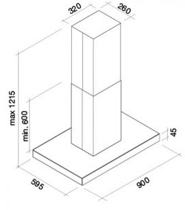 Вытяжка Фалмек Luce 90 Glass Black island фото 2 Вытяжка Falmec Luce 90 Glass Black island фото 2
