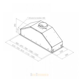 Встраиваемая вытяжка Pando GTI/725 NE V.850 SEC фото 3