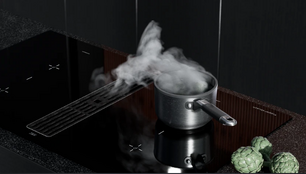 Индукционная варочная поверхность с вытяжкой Kuppersbusch KMI 12850.0 SR-S Gold фото 4