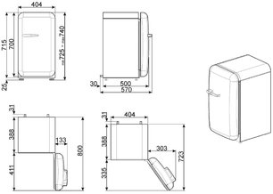 Мини-бар Смег FAB5RWH3 фото 3 Мини-бар Smeg FAB5RWH3 фото 3