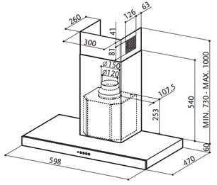 Вытяжка Фабер STILO/SP X A60 фото 2 Вытяжка Faber STILO/SP X A60 фото 2