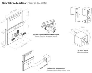 Встраиваемая в столешницу вытяжка Пандо E-350/90 IX-CR NE 1350 INT/EXT фото 3 Встраиваемая в столешницу вытяжка Pando E-350/90 IX-CR NE 1350 INT/EXT фото 3