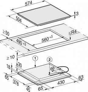 Индукционная варочная панель Миле KM7201 FR новая, с витрины (без коробки) фото 4 Индукционная варочная панель Miele KM7201 FR новая, с витрины (без коробки) фото 4