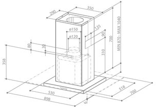 Вытяжка Фабер Glassy Isola/SP EG8 X/V A90 фото 3 Вытяжка Faber Glassy Isola/SP EG8 X/V A90 фото 3