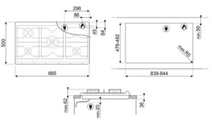 Варочная панель Смег SRV896POGH фото 4 Варочная панель Smeg SRV896POGH фото 4