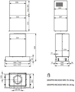 Встраиваемая вытяжка Фалмек Gruppo Incasso 70 ix (800) (c системой NRS) ECP фото 3 Встраиваемая вытяжка Falmec Gruppo Incasso 70 ix (800) (c системой NRS) ECP фото 3