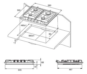 Независимая варочная панель Куперсберг FV6XG071 фото 2 Независимая варочная панель Kuppersberg FV6XG071 фото 2