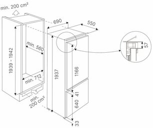 Встраиваемый холодильник Куперсбуш FKGF 9835.0i фото 2 Встраиваемый холодильник Kuppersbusch FKGF 9835.0i фото 2