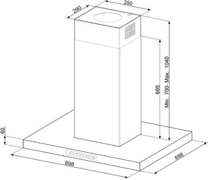 Вытяжка Смег KICTIS90BL фото 3 Вытяжка Smeg KICTIS90BL фото 3
