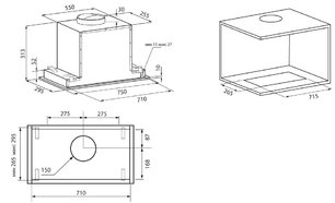 Встраиваемая вытяжка Krona SELINA 900 PRM INOX 3P фото 2 Встраиваемая вытяжка Krona SELINA 900 PRM INOX 3P фото 2