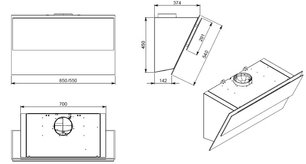 Наклонная вытяжка Фалмек VERSO 85 BLACK фото 3 Наклонная вытяжка Falmec VERSO 85 BLACK фото 3