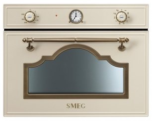 Компактный духовой шкаф с СВЧ Смег SF4750MCPO фото Компактный духовой шкаф с СВЧ Smeg SF4750MCPO фото