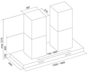 Вытяжка Фалмек Horizon isola 180 ix (2x800) фото 3 Вытяжка Falmec Horizon isola 180 ix (2x800) фото 3