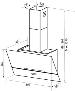Вытяжка Зигмунд Штайн K 142.9 W фото 4 Вытяжка Zigmund Shtain K 142.9 W фото 4