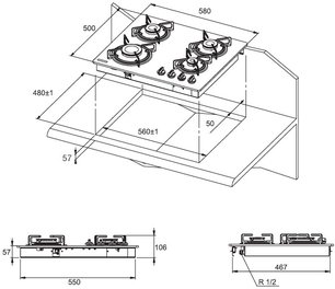 Независимая варочная панель Куперсберг FQ6TGR W фото 2 Независимая варочная панель Kuppersberg FQ6TGR W фото 2