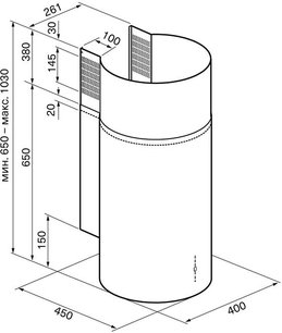 Вытяжка Krona TETIS 400 INOX 4P фото 3 Вытяжка Krona TETIS 400 INOX 4P фото 3