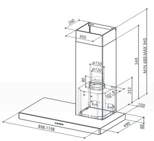 Вытяжка Faber Stilo SX/SP A120, левая фото 2