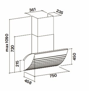 Вытяжка Фалмек Shark 75 Black фото 2 Вытяжка Falmec Shark 75 Black фото 2
