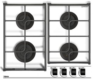 Встраиваемая газовая варочная панель Тека GBC 64100 KBN WHITE фото Встраиваемая газовая варочная панель Teka GBC 64100 KBN WHITE фото