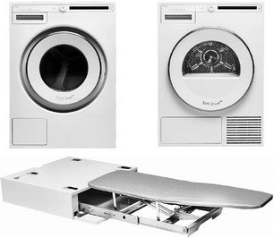 Asko Classic 3 (стиральная машина W2084.W/3 + сушильная машина T208C.W + гладильная доска HI1153W) фото