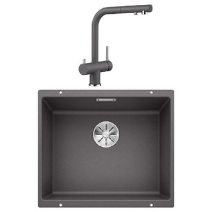 Blanco (мойка SUBLINE 500-U SILGRANIT + FONTAS-S II SILGRANIT темная скала) фото