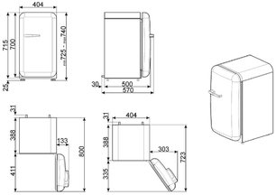 Мини-бар Смег FAB5LPG3 фото 2 Мини-бар Smeg FAB5LPG3 фото 2