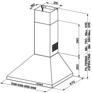 Вытяжка Фабер STRIP SMART PB X A60 фото 4 Вытяжка Faber STRIP SMART PB X A60 фото 4