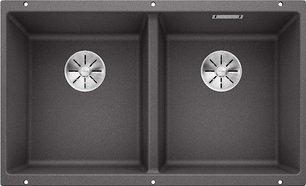 Мойка BLANCO SUBLINE 350/350-U Silgranit темная скала