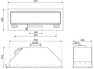 Встраиваемая вытяжка Смег KSG8P4MB фото 3 Встраиваемая вытяжка Smeg KSG8P4MB фото 3