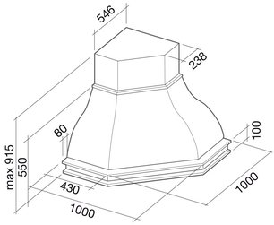 Вытяжка Фалмек Iris Gardenia ANG (600) S орех фото 3 Вытяжка Falmec Iris Gardenia ANG (600) S орех фото 3