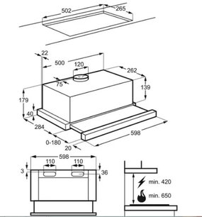 Встраиваемая вытяжка АЕГ DPB2621S фото 4 Встраиваемая вытяжка AEG DPB2621S фото 4