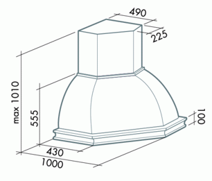 Вытяжка Falmec Rondo Stella ANG (600) S вишня фото