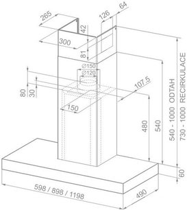 Вытяжка Фабер STILO/SP EG8 X  A120 фото 3 Вытяжка Faber STILO/SP EG8 X  A120 фото 3