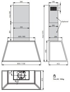 Вытяжка Фалмек TIME 115 INOX фото 3 Вытяжка Falmec TIME 115 INOX фото 3