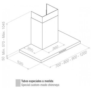 Вытяжка Пандо P-401/70 IX 1250 ECO SEC фото 3 Вытяжка Pando P-401/70 IX 1250 ECO SEC фото 3