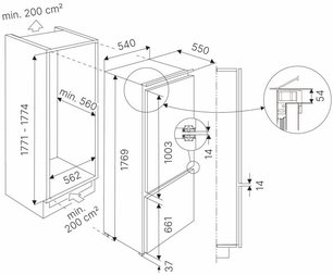 Встраиваемый холодильник Kuppersbusch FKGF 8851.0i фото 2