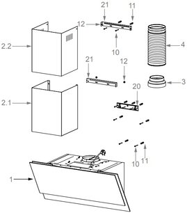 Вытяжка Пандо P-725/90 CR.NEGRO 850 фото 4 Вытяжка Pando P-725/90 CR.NEGRO 850 фото 4