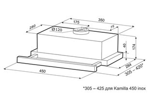 Встраиваемая вытяжка Крона KAMILLA 450 WHITE фото 4 Встраиваемая вытяжка KRONA KAMILLA 450 WHITE фото 4