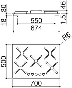 Газовая варочная панель Barazza 1PSPF75 фото 4